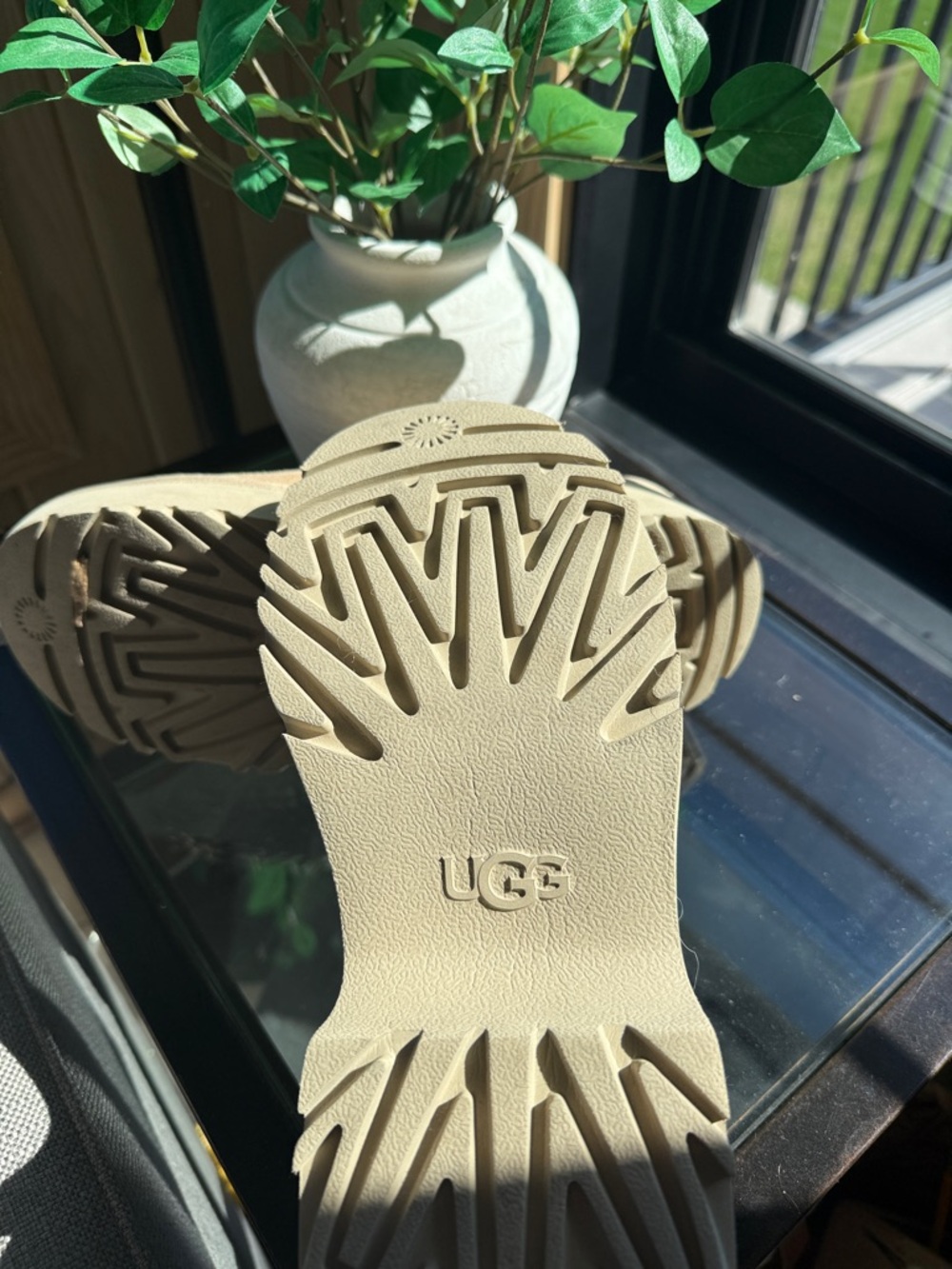 UGG Suede Platform Mule Slides in Tan - Women Shoes - Picture 5 of 6